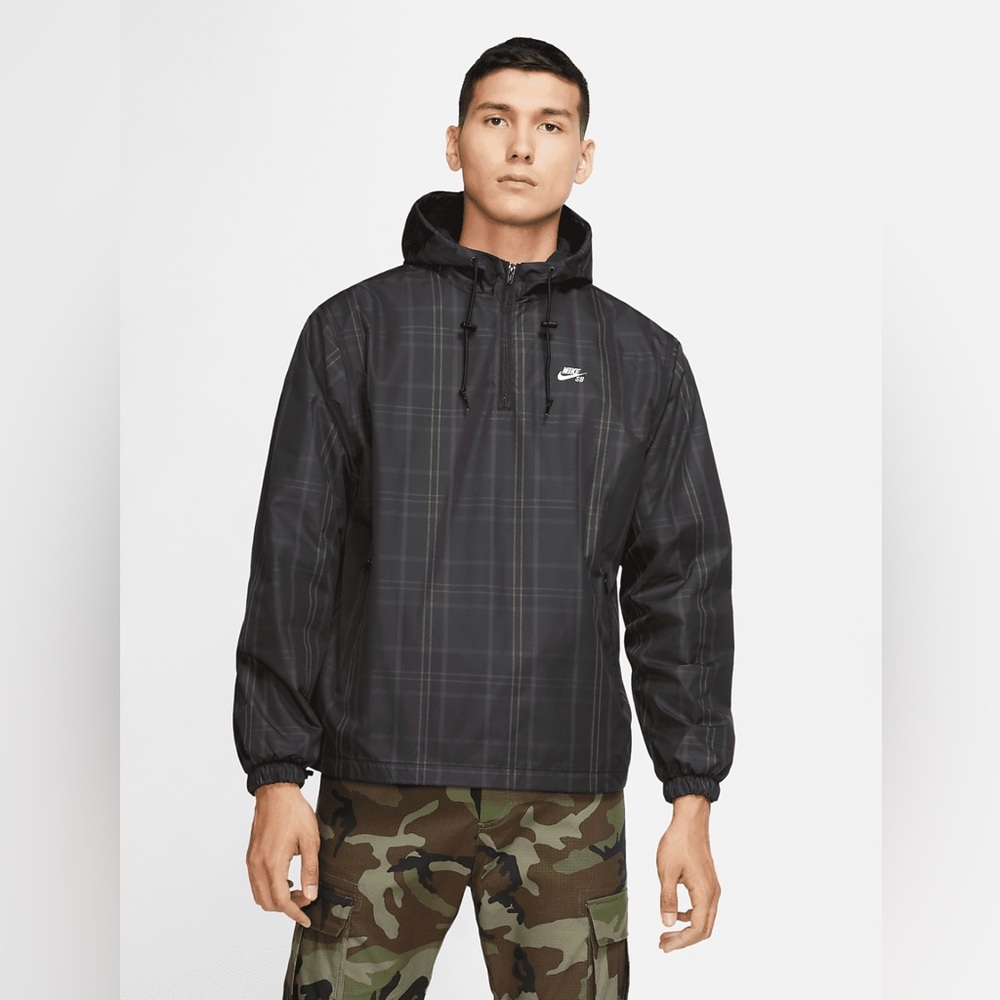 Vintage Nike SB Plaid Pattern double lined Windbreaker Hooded Jacket
